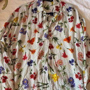 Colorful and Polka Dotted Oversized Zara Collared Tunic